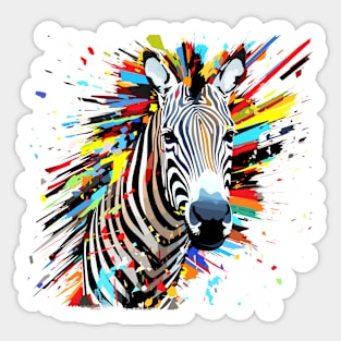 Zebra Animal Freedom World Wildlife Wonder Abstract Sticker